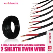 Twin Core Solar Battery Cable 13mm 10mm 6mm 4mm 2.5mm 1mm 0.5mm Wire PVC Sheath
