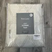 WEST LAKE Hexagon Light Filtering Curtains,2 Panels, 84”x40” 2 Pk, Linen