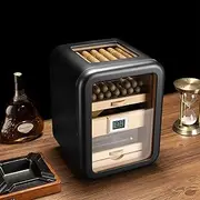 [ZyKnaurral] Cigar Humidor, Desktop Cigar Humidor Cabinet,with Cigar Accessory Drawer andhumidifiers 3 Layer Large Capacity Humidor,Hold 110 Cigars,A
