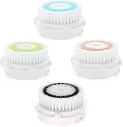 Ifaeveus Compatible with Facial Cleansing Brush Head Replacements, Facial Brush, Face Brushes Heads as Cleaning Tool Replacement for Exfoliator, Skin Care, Clogged and Enlarged Pores(4Pack)
