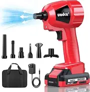 UADCA Rechargeable Compressed Air Duster | 20V 50,000 RPM Motor | 6 Nozzles for PC, Electronics, Car & Home Cleaning | LED Light & Portable Design