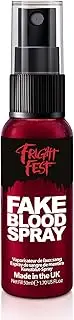 Fright Fest Fake Blood Gel Spray 50ml by Red Fake Blood liquid – SFX makeup looks great with face blood, liquid latex, white face paint, black face paint, body paint and spirit gum
