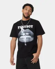 [PLAYBOY] Playboy Monotone Original Fit T-shirt Black - Size L L Black