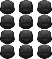 12pcs Dome Caps, Mesh Dome Wig Cap Black Elastic Wig Caps Stretchable Spandex Dome Caps Breathable Nylon Light Hair Mesh Net for Men Women Wigs Making