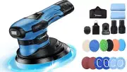 Cordless Polisher, Cordless Buffer with 2pcs 12V/2.0Ah Batteries, Random Orbi...