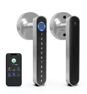 Fingerprint Door Knob Lock, Smart Keyless Entry Door Lock with Code Keypad Ha...