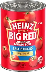 Heinz Big Red Condensed Tomato Soup Reduced Salt Vegetarian Creamy Soup Canned Soup Tinned Soup 420g