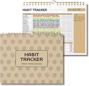 VEX ECOM LTD. Smiley Habit Tracker Calendar - 12 Months Undated Daily Weekly Period Tracker, Motivational Goal & Planner for Atomic Habits, Spiral Binding Self Care Journal, 8"x10"