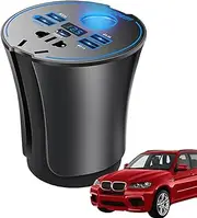 Car Inverter, 11x12x9.5 inches Fast Charging USB Charger Adapter, 12V/24V to 220V Security Multi-Function Auto Accessories for Laptops, Road Trips, Camping, and Travel Accessories