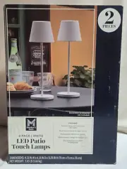 Member's Mark Rechargeable White LED Patio Touch Sensor Lamps - Set of 2 NIB