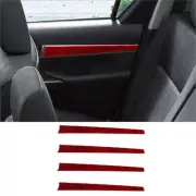 4Pcs Red Carbon Fiber Interior Door Panel Cover Trim For Toyota Hilux 2015-2021