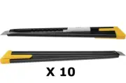 10 x OLFA 9mm Multi-Purpose Cutter Knife, Carpet, Stanley Knife Snap Off Blade