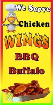 CHICKEN WINGS VINYL VERTICAL BANNERS (CHOOSE A SIZE) CARNIVAL