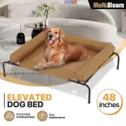 48"Elevated Cooling Dog Cot Pet Bed Portable Mesh Non-Slip w/Detachable Headrest