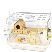 Clear Hamster Cage - Large Hamster Cage, Transparent Pet Observation Cage | Easy Clean Removable Tray, Ventilated Design, Spacious Enclosure for Hamsters, Breathable Small Pet Home Accessories