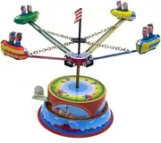 Totority Space Toys Iron Amusement Park Clockwork Toys Photography Props Kids Present