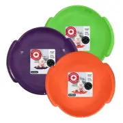 Superio Round Snow Saucer Sled 3 Pack Green-Purple-Orange 24" For Kids, Adults