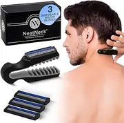 NeatNeck, Neck Shaver for Men with Harry Necks. Trim Neckline for a Smooth and Precise Shave. Comes with 3 disposable razor blades. Compact and Easy Grip. Neat Neck Razor for sensitive skin.