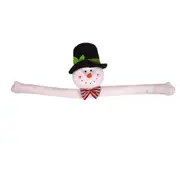 Christmas Tree Topper Snowman Hugger with Black Hat Xmas Trees Ornaments for Winter Decoration Christmas Party Supplies,1 Pack
