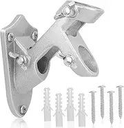 Flag Pole Holder, Outside House Flag Pole Bracket, Heavy Duty Metal Flag Mount, Aluminum Alloy Mounting Brackets, Outdoor Flag Holder- Strong Rust Free (Silver-1 Pack)