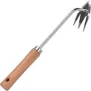 Weeder Tool | Gardening Weeder Tool | Ergonomic Handle Heavy Duty 3 Teeth Picker Grass Removal for Vegetable Farm Backyard Flower Lawn Yard