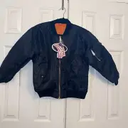Kids Bomber MA-1 Flight Jacket Military Army Coat Reversible W/Orange Lining XL