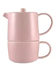 [Maxwell & Williams] Cafe Life Tea for One With Infuser 450ml Gift Boxed in Rose