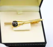 Alfred Dunhill Sterling Silver 925 Gold Plated Enamel Tie Clip 2.3"