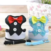 Fashion Cute Small Dog Harness Soft Mesh Dog Harness Vest Bowtie Dog Suit+Leash