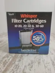 TETRA WHISPER DISPOSABLE FILTER CARTRIDGES UNASSEMBLED LARGE 8 PACK NOS