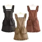 Korean Style Cooking Aprons Cotton Art Painting Apron Lace Aprons for Baking