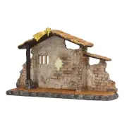 Nativity Scene Christmas Manger Shed Statue For Holiday Desktop Decor Gifts