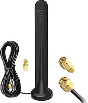 WiFi Antenna 5G 4G SMA Antenna 15DBI Omni-Directional Antenna SMA Pin/Hole Adapter Magnetic Base Mimo LTE Antenna with 3M RG174 Cable,for Indoor Outdoor 3G/4G/5G/GSM/GPRS Router Iot Gateway Smart Home