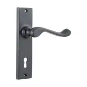 9617 Door Lever Fremantle Lock Pair Matte Black H150xW35xP50mm