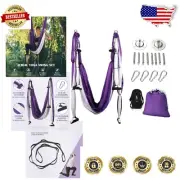 Premium Aerial Yoga Swing Kit - Strong Hammock with Foam Handles & Setup Gear