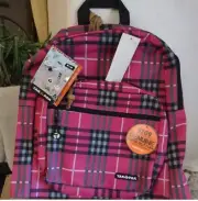 YAKPAK Pink Plaid BACKPACK Suede Bottom Work, School, Hiking, Travel •NEW