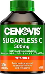 Cenovis Sugarless Vitamin C 500mg Chewable Tablets 300 - Reduces Severity & Duration of Common Cold Symptoms – Supports Healthy Immune System Function, Collagen Formation & Wound Healing