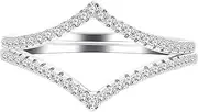 [Uloveido] 925 Sterling Silver Pointed V Shaped Ring Guard Enhancer 2pcs Stackable with Tiny CZ Paved Y1518