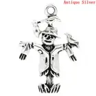 2 Scarecrow Charms Antiqued Silver Fairy Tale Pendants Wizard of Oz 25mm