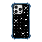 iPhone 16 Pro Bounce Case MagSafe Compatible Pin Point Hearts Black
