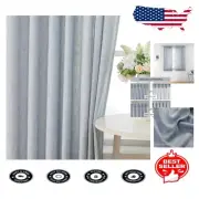 Stylish Semi Sheer Curtains - Chambray Blue Pinch Pleat Drapes, 63 Inch Length