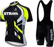 [Petorenk] Men's Cycling Clothing Set – Men's Summer Cycling Set for MTB Bike with Padded Shorts in 9D Gel PAD Breathable and Quick Drying