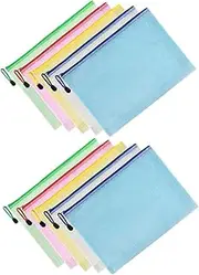 Ease: 10pcs Mesh Zipper Pouches Plastic Pencil Case A4 Size School Supplies Storage
