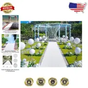 Elegant White Sequin Wedding Aisle Runner 3FTx15FT for Indoor/Outdoor Ceremonies