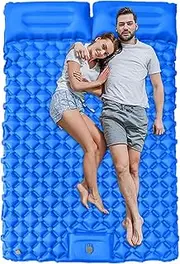 lisutupode Sleeping Pad for Camping | Double Sleeping Mat with Built-in Foot Pump | Portable Hiking Gear for Car Tent Backpacking Trekking Outdoor Adventures