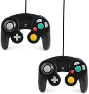 QUMOX 2X Black Wired Classic Controller Joypad Gamepad for Nd Gamecube GC & Wii