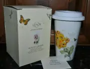 NEW LENOX Butterfly MEADOW THERMAL Travel Mug Bees Flowers 12oz LID BOX