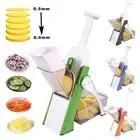 Safe Mandoline Slicer 5-in-1 Vegetable Chopper Food Cutter Dicer Adjustable
