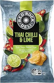 Red Rock Deli Potato Chips Share Pack Thai Chilli & Lime 165g