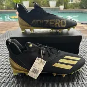 Adidas Adizero Scorch Black Gold Metallic Men's Football Shoes FX4249 Size 12.5